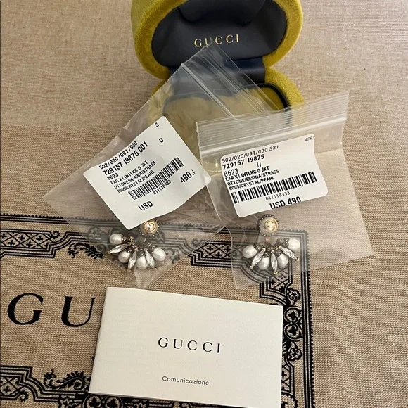 Gucci Gold and White Pearl Earrings - Picture 8 of 10